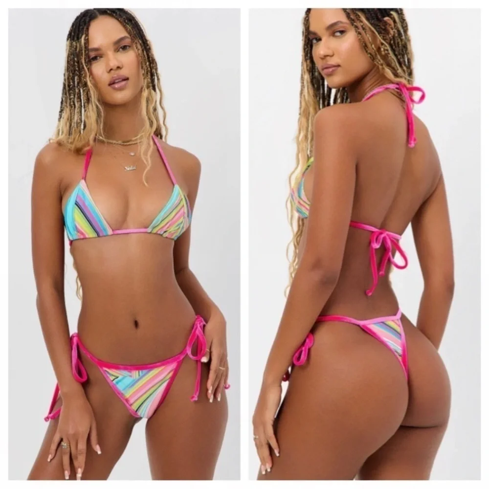 NEW! Frankie’s Bikini’s rainbow swirl hazel bikini bottom nwt 1729